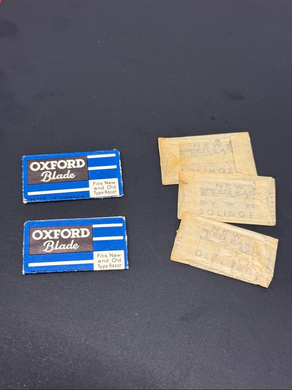 Lot of 5 antique Safety Razor Blades New Speed Easy and Oxford